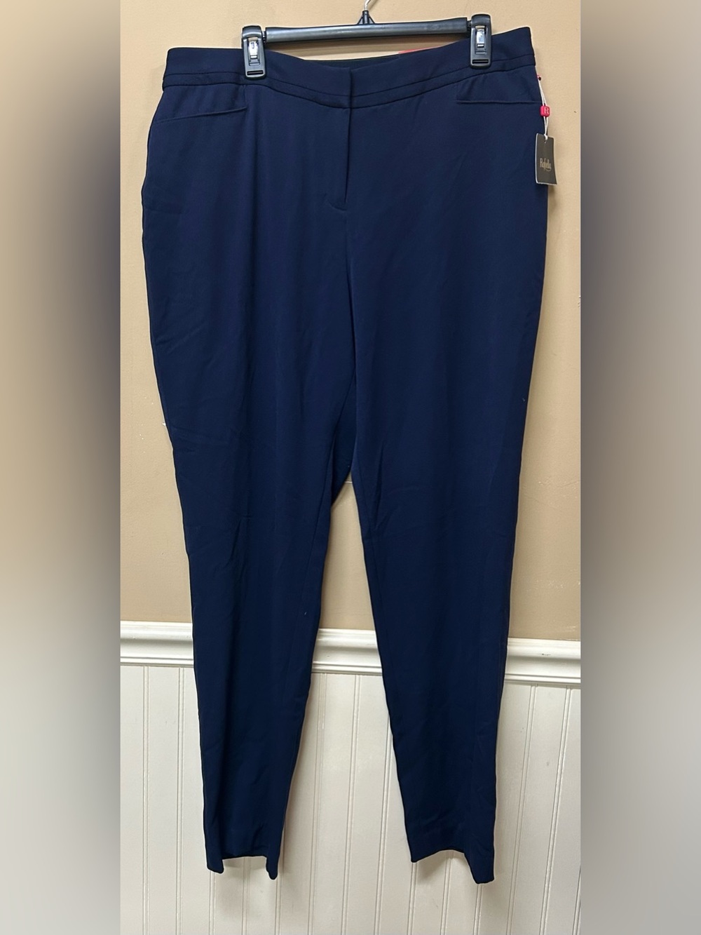 New Rafaella Womens Curvy Slim Leg Dress Pants Blue Size 16 NWT